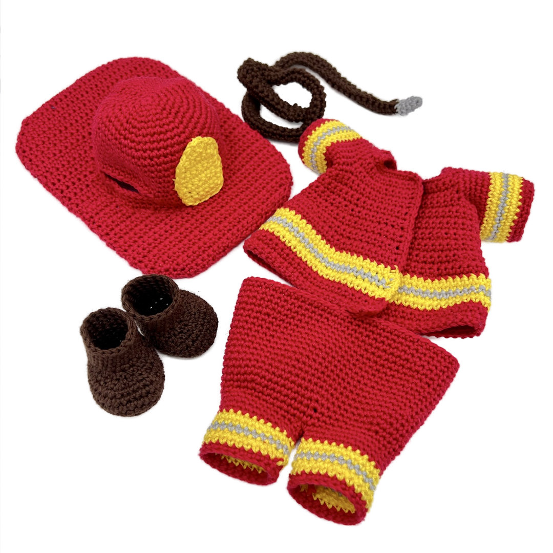Crochet pattern Fireman Mouse Clothing Set