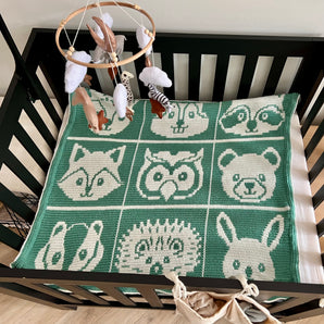 Overlay Mosaic Crochet Pattern Play Blanket Forest Friends