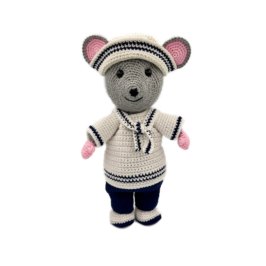 Crochet pattern Sailor Mouse Fully Dressed