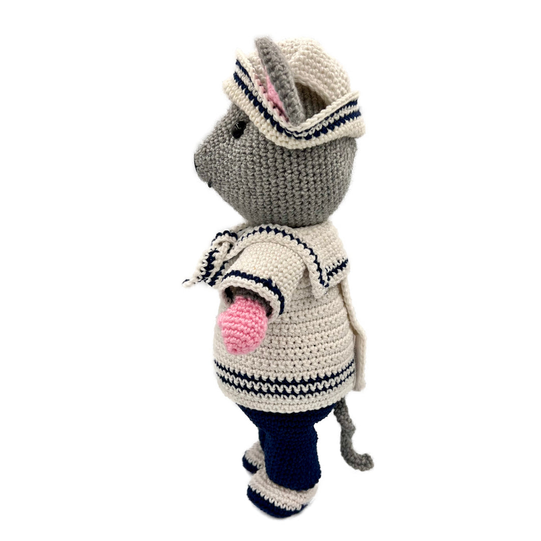 Crochet pattern Sailor Mouse From Aside