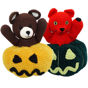 Amigurumi Pattern Halloween Party Pumpkin Cat & Bear