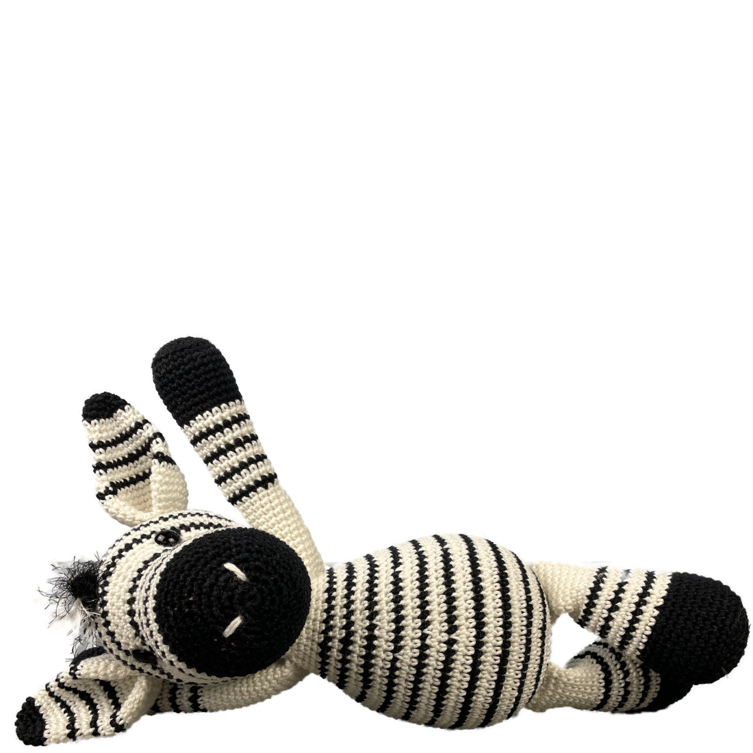 amigurumi pattern zebra lizzy laying down